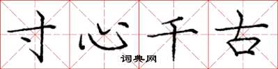 龐中華寸心千古楷書怎么寫