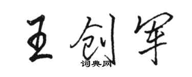 駱恆光王創軍行書個性簽名怎么寫