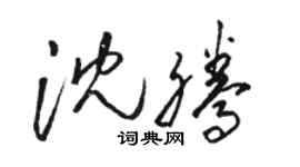 駱恆光沈騰草書個性簽名怎么寫