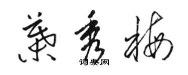 駱恆光葉秀梅草書個性簽名怎么寫