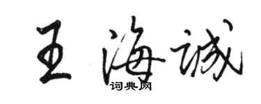 駱恆光王海誠行書個性簽名怎么寫