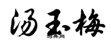 胡問遂湯玉梅行書個性簽名怎么寫