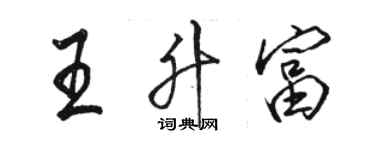 駱恆光王升富行書個性簽名怎么寫