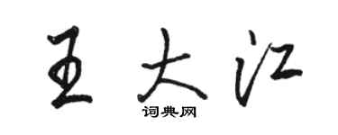 駱恆光王大江行書個性簽名怎么寫