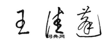 駱恆光王佳蓬草書個性簽名怎么寫