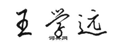 駱恆光王學遠行書個性簽名怎么寫