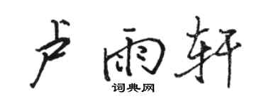 駱恆光盧雨軒行書個性簽名怎么寫