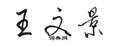 駱恆光王文景行書個性簽名怎么寫