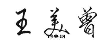 駱恆光王美曾行書個性簽名怎么寫