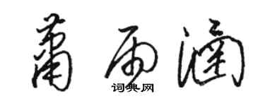 駱恆光蕭雨涵草書個性簽名怎么寫