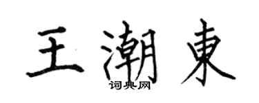 何伯昌王潮東楷書個性簽名怎么寫
