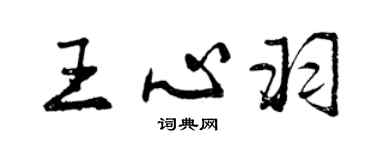 曾慶福王心羽行書個性簽名怎么寫