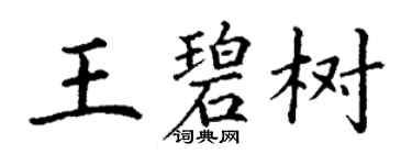 丁謙王碧樹楷書個性簽名怎么寫