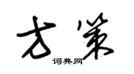 朱錫榮方策草書個性簽名怎么寫