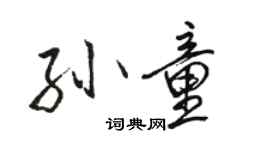 駱恆光孫童行書個性簽名怎么寫