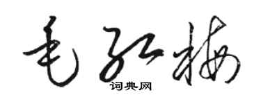 駱恆光毛紅梅草書個性簽名怎么寫