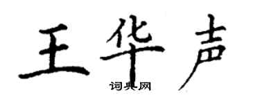 丁謙王華聲楷書個性簽名怎么寫