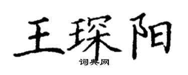 丁謙王琛陽楷書個性簽名怎么寫