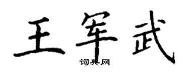 丁謙王軍武楷書個性簽名怎么寫