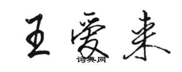 駱恆光王愛來行書個性簽名怎么寫