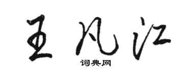 駱恆光王凡江行書個性簽名怎么寫