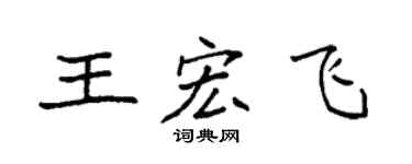 袁強王宏飛楷書個性簽名怎么寫