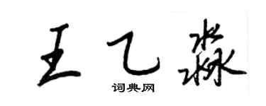 王正良王乙淼行書個性簽名怎么寫