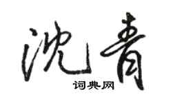 駱恆光沈青行書個性簽名怎么寫