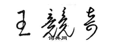 駱恆光王競奇草書個性簽名怎么寫