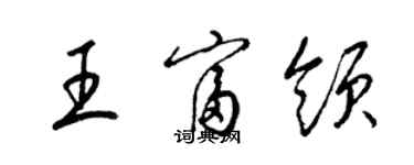 梁錦英王富領草書個性簽名怎么寫