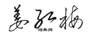 駱恆光姜紅梅草書個性簽名怎么寫