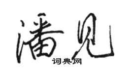 駱恆光潘見行書個性簽名怎么寫