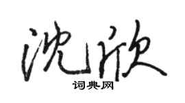 駱恆光沈欣行書個性簽名怎么寫