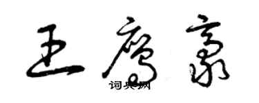 曾慶福王鷹豪草書個性簽名怎么寫