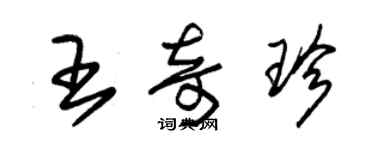 朱錫榮王奇珍草書個性簽名怎么寫