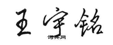 駱恆光王宇銘行書個性簽名怎么寫