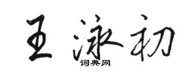 駱恆光王泳初行書個性簽名怎么寫