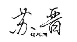 駱恆光蘇晉行書個性簽名怎么寫