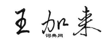 駱恆光王加來行書個性簽名怎么寫