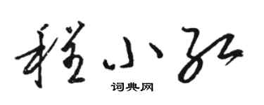 駱恆光程小紅草書個性簽名怎么寫