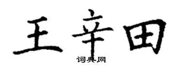 丁謙王辛田楷書個性簽名怎么寫