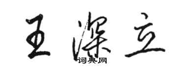 駱恆光王深立行書個性簽名怎么寫