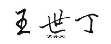 駱恆光王世丁行書個性簽名怎么寫