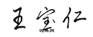 駱恆光王寶仁行書個性簽名怎么寫