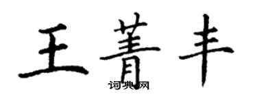 丁謙王菁豐楷書個性簽名怎么寫