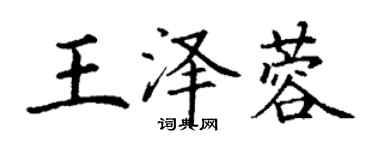 丁謙王澤蓉楷書個性簽名怎么寫