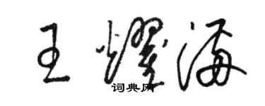 駱恆光王耀滿草書個性簽名怎么寫