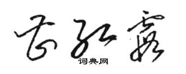 駱恆光曹紅霞草書個性簽名怎么寫