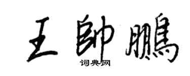 王正良王帥鵬行書個性簽名怎么寫