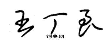 朱錫榮王丁良草書個性簽名怎么寫